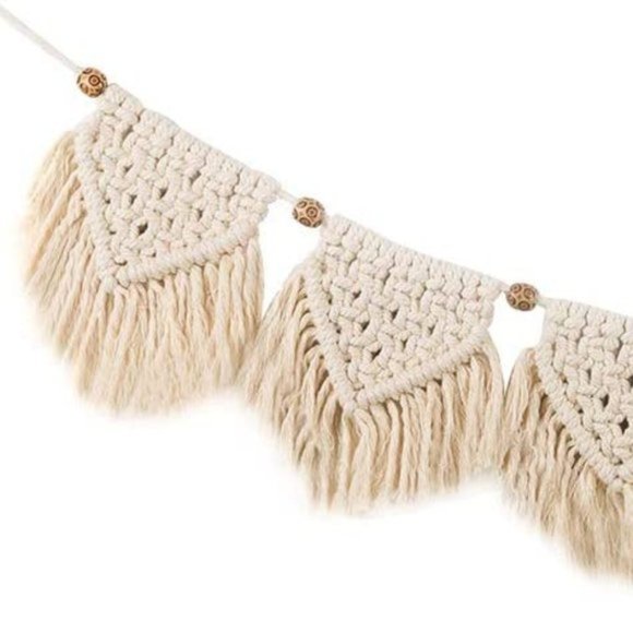 Free People Macrame BOHO Fringe Garland Baner Hang - Picture 7 of 10
